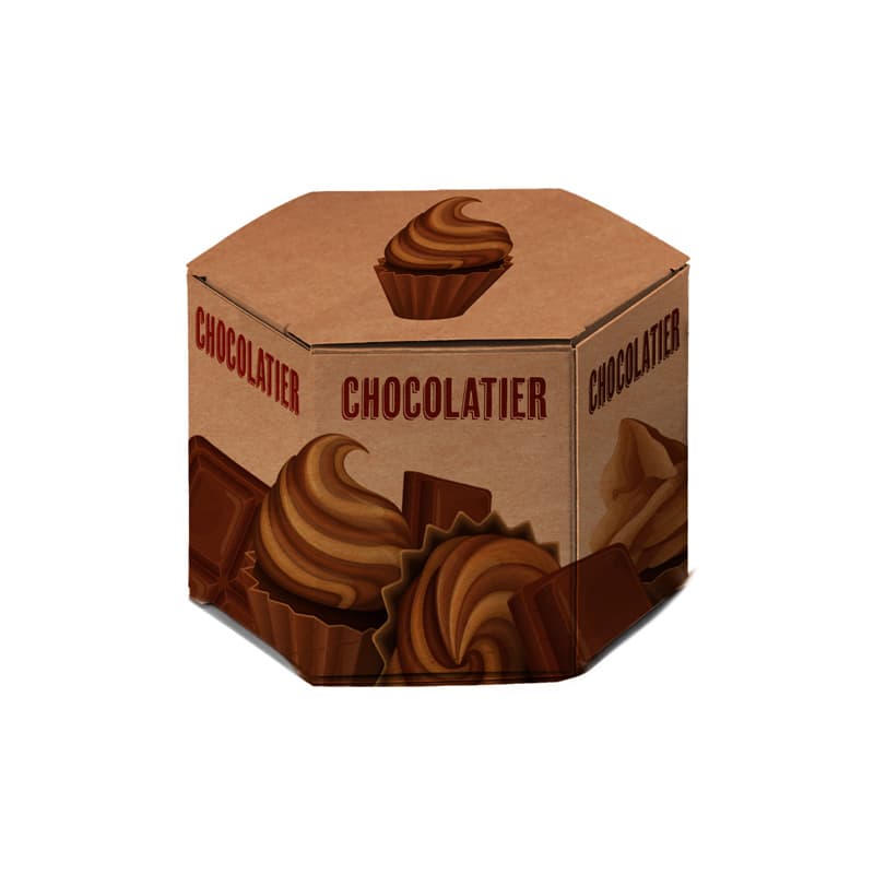 300.00000 Boîtes Hexagonales Personnalisables En Carton 2.6 x 4.5 x 7 cm - Easyflyer
